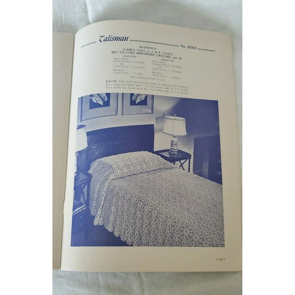 Vintage 1942 Spool Cotton Comapany bedspreads to knit and crochet magazine